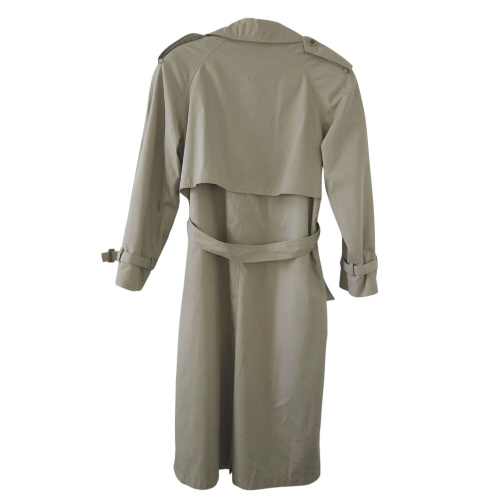 Amanda Smith Trench Coat 6P Petite Oversized Belted Button Tan Neutral - Picture 2 of 5